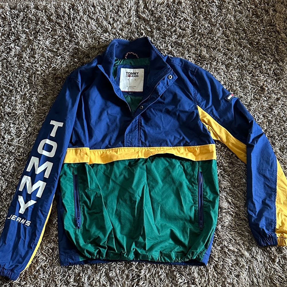 Tommy Hilfiger Blue and Green Color Block Jacket